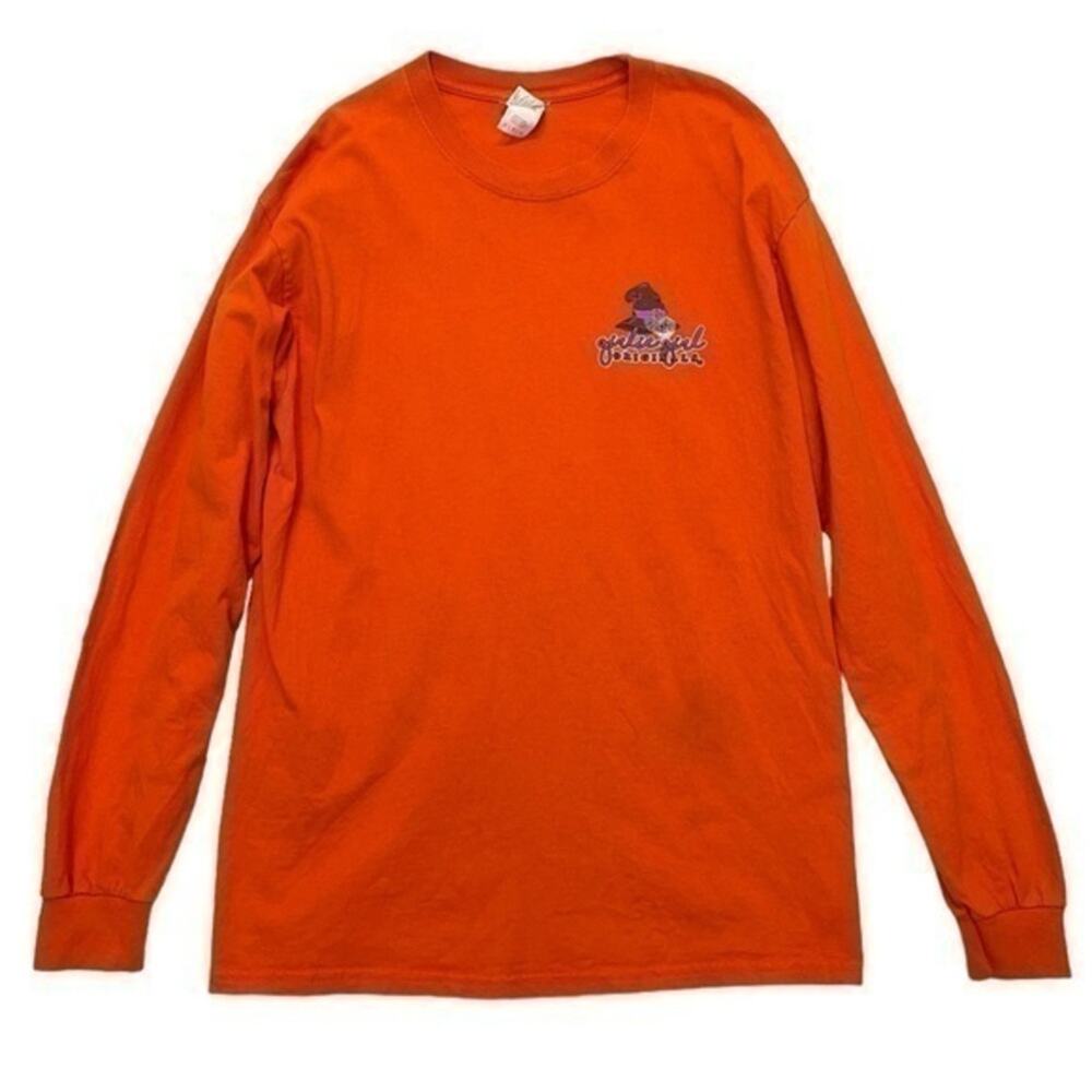 Halloween Witch Cow Graphic T-shirt Women’s Size Large orange tee